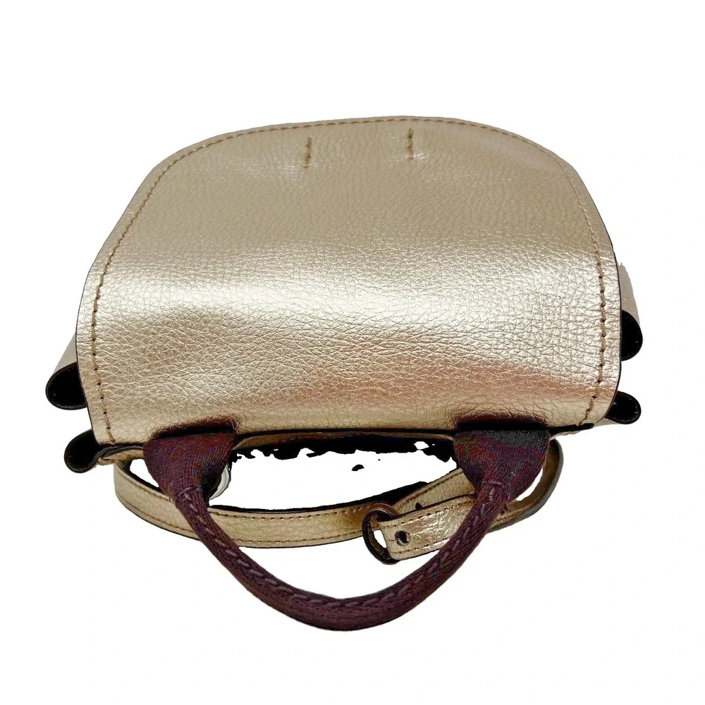 Coach Derby Mini Backpack Metallic Gold Pebbled Leather F16605